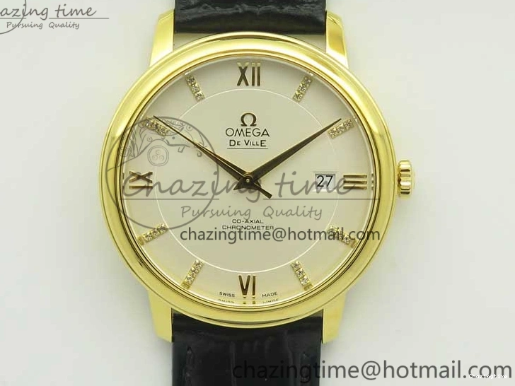 0111 De Ville YG MKF 1:1 Best Edition Silver Dial Diamonds Markers on Black Leather Strap MIYOTA 9015 V Flexible 8046